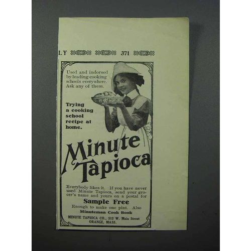 1913 Minute Tapioca Ad - Cooking School Recipe