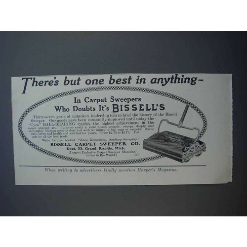 1913 Bissell Carpet Sweeper Ad - There's But One Best