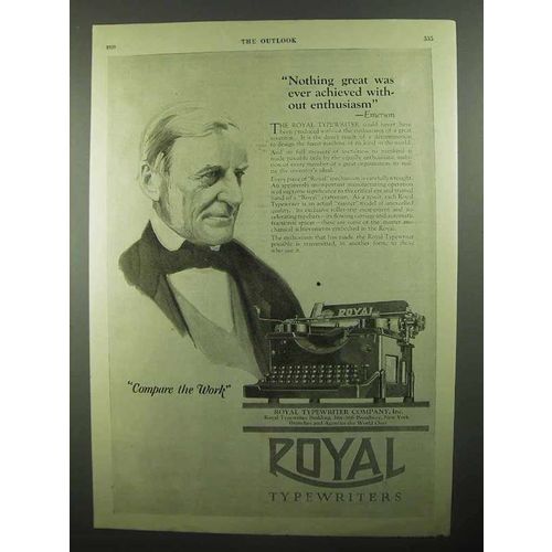 1920 Royal Typewriters Ad - Nothing Great Achieved