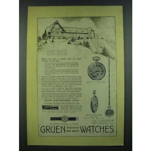 1919 Gruen Watches Ad - Louis XIV, Hexagon Wristlet, Verithin, Round Convertible