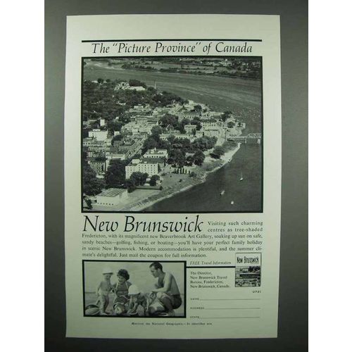 1960 New Brunswick Canada Tourism Ad - Picture Province