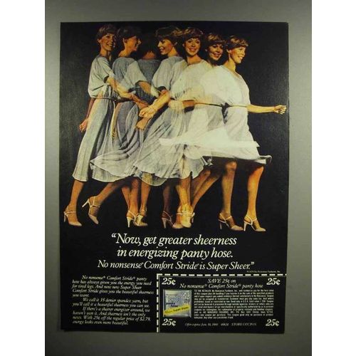 1979 No Nonsense Comfort Stride Pantyhose Ad