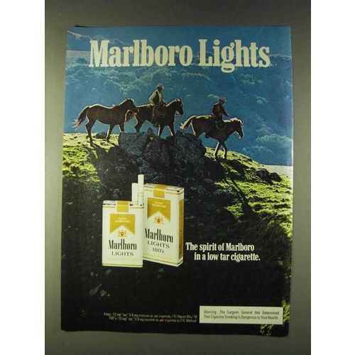 1979 Marlboro Lights Cigarettes Ad - Marlboro Man