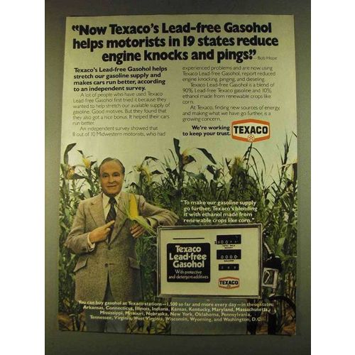 1980 Texaco Lead-free Gasohol Ad - Bob Hope