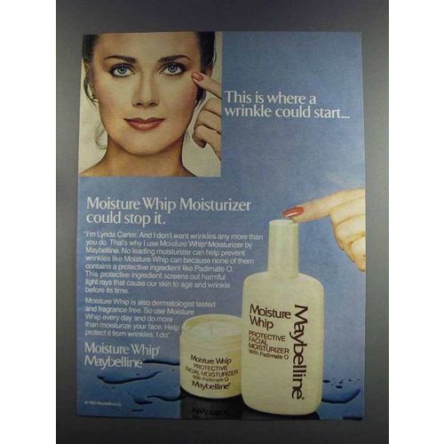 1982 Maybelline Moisture Whip Ad - Lynda Carter