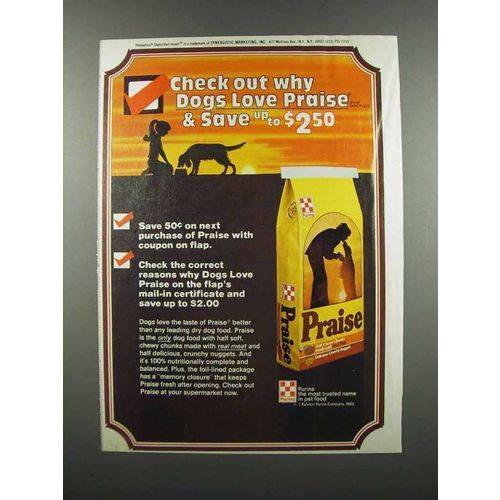 1983 Purina Praise Dog Food Ad - Check Out Why