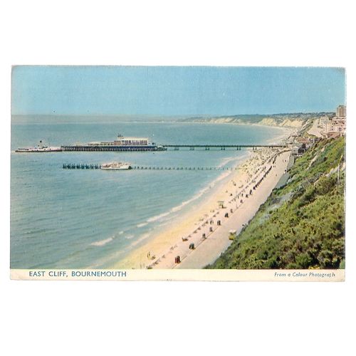EAST CLIFF, BOURNEMOUTH, DORSET .used postcard 1969 postmark =