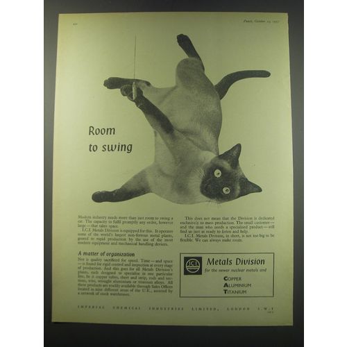 1957 ICI Imperial Chemical Industries Ad - Room to swing