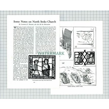 (6601) North Stoke Church Arundel Sussex - 1954 Article (some creasing)