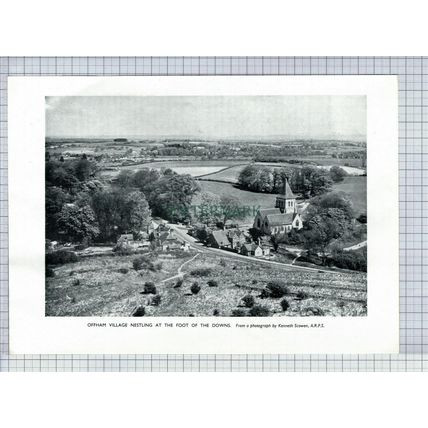 (6605) Offham Village Sussex - 1954 Cutting (Creasing!)