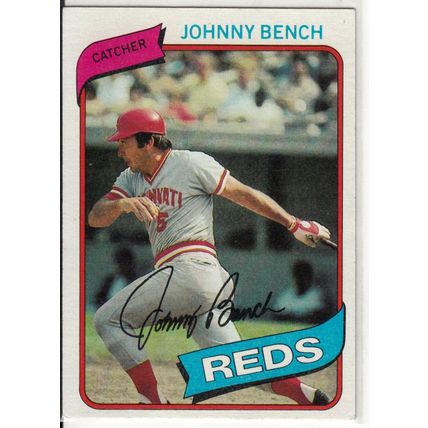1980 Topps baseball Johnny Bench card #100- NM- HOF-Reds