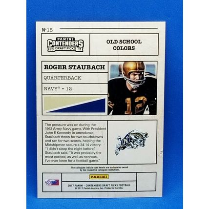 2017 Panini Contenders Draft Picks Old School Colors #15 Roger Staubach