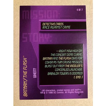 DC OverPower CCG: Mission Race Against Crime 4 (A) 1996 Fleer Skybox