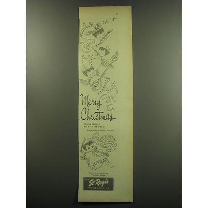 1949 St. Regis Hotel Advertisement - Merry Christmas