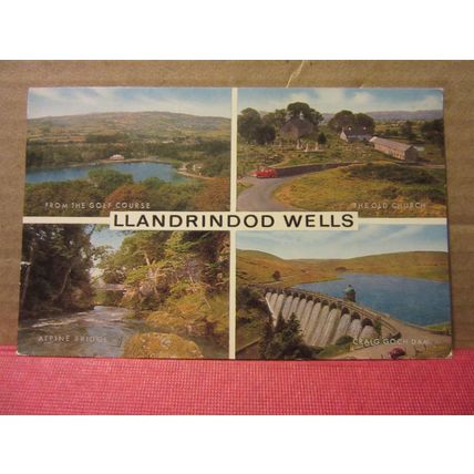 multiview, LLANDRINDOD WELLS, RADNORSHIRE, WALES .used postcard 1986 pm =