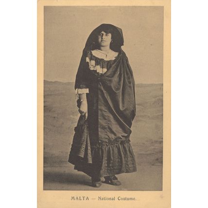 Malta National Costume Fashion WW1 Old Postcard