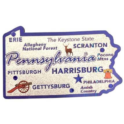 Pennsylvania The Keystone State Foil Fridge Magnet