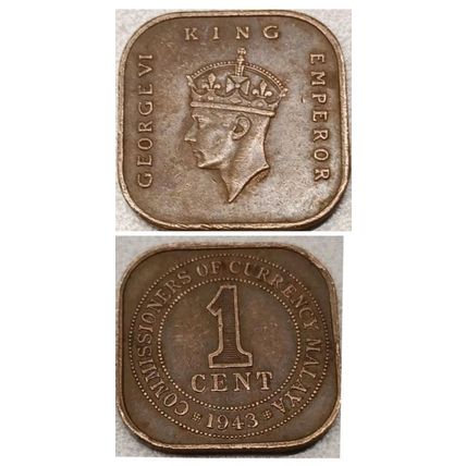 STRAITS SETTLEMENTS British Monarch KING GEORGE VI 1945
