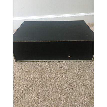 Vtg Faux Wood VHS Tape Holder Storage Cabinet Holds Up To 18 Tapes Black