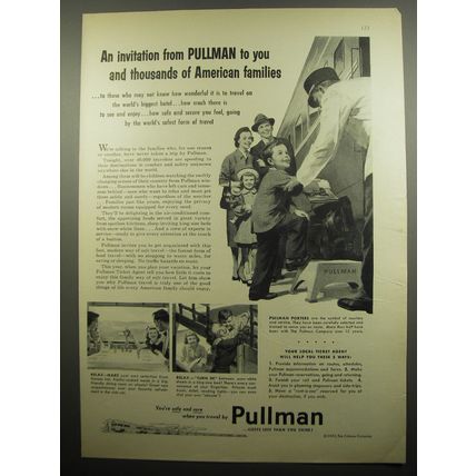 1955 Pullman Train Cars Ad - An invitation from Pullman to you and thousands