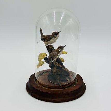 Wood House Wren Bird Signed By Artist William B # 30 Vintage Hand Carved