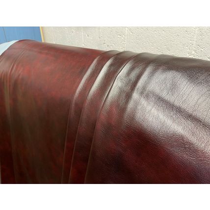 Italian Full Whole Leather Cow Hide Colour Antique Red, 48 sq ft per hide