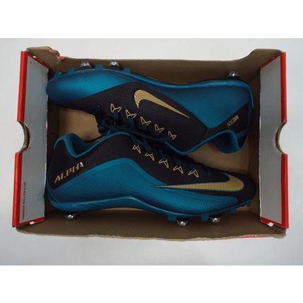 New Mens 14 NIKE Alpha Pro 2 Teal Black Football Cleats Shoes $95 742767-015