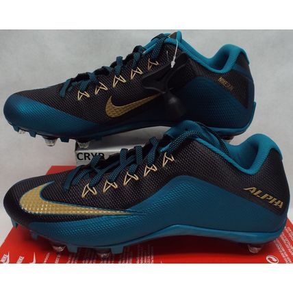 New Mens 14 NIKE Alpha Pro 2 Teal Black Football Cleats Shoes $95 742767-015