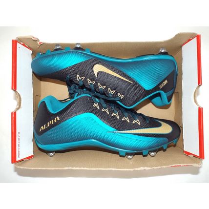 New Mens 14 NIKE Alpha Pro 2 Teal Black Football Cleats Shoes $95 742767-015
