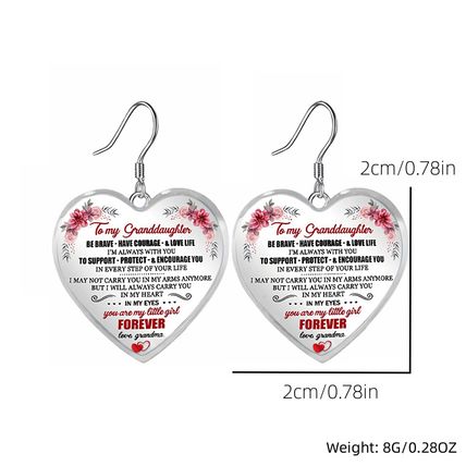 Earrings Plus Necklace Fashion Jewelry Cute Heart Shape Written Warm Sentences