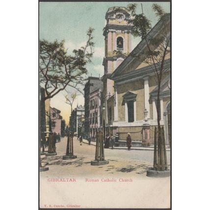 Roman Catholic Church, Gibraltar, c.1905 - VB Cumbo Postcard