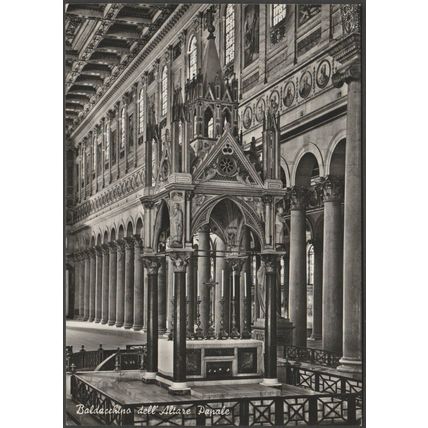 Altare Papale, Basilica di San Paolo, Roma, c.1950 - Verdesi Foto Cartolina
