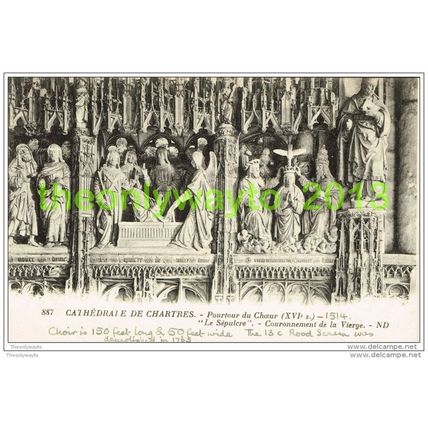 CATHEDRALE CHARTRES, POURTOUR DU CHOEUR, COURONNEMENT DE LA VIERGE, Postcard
