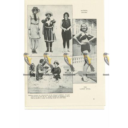 Women's Latest Bathing Styles, 1910-1935, Book Illustration (Print) 1935