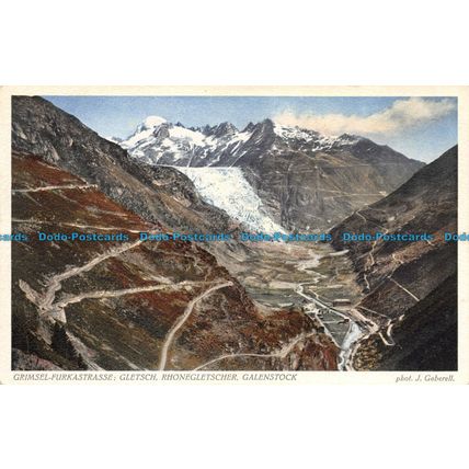 R091944 Grimsel Furkastrasse. Gletsch. Rhonegletscher. Galenstock. J. Gaberell
