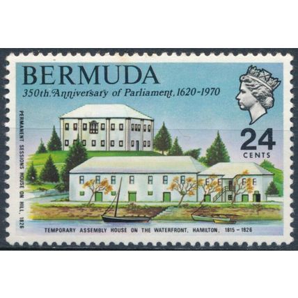 350th Anniv Of Parliament: 24c - Bermuda 1970 - F H - SG 269