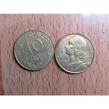 France Republic 1991 10 Centimes Coin