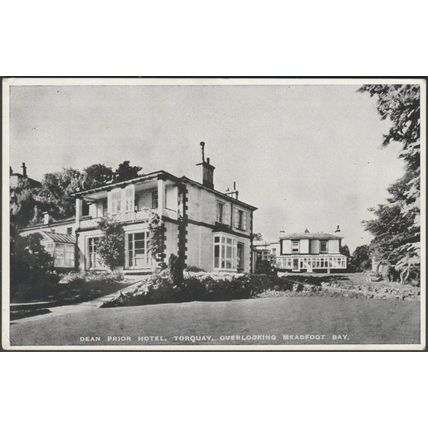 Dean Prior Hotel, Torquay, overlooking Meadfoot Bay, Devon, 1962 - Postcard
