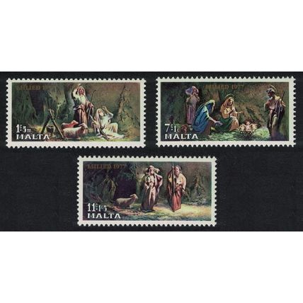 Malta Paintings Christmas 3v 1977 MNH SG#589-591