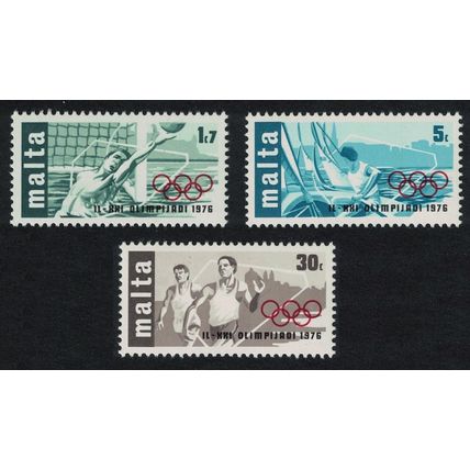 Malta Sailing Water Polo Olympic Games Montreal 3v 1976 MNH SG#559-561