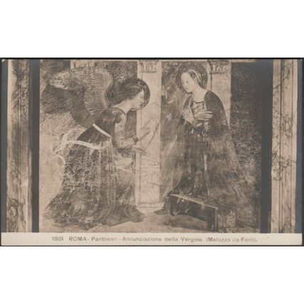 Melozzo da Forli - Annunciazione della Vergine, Roma, c1910 - NPG Foto Cartolina
