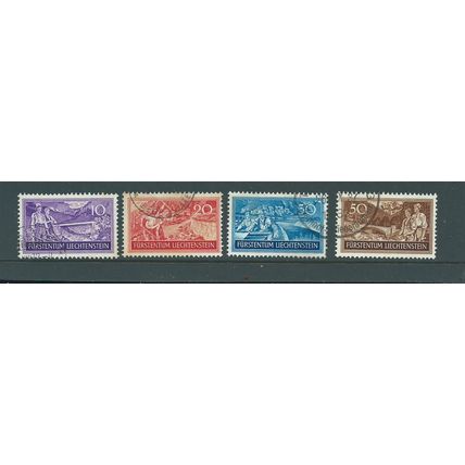 liechtenstein stamps sg168 set sg 168 workers issue 1937 20r is toned