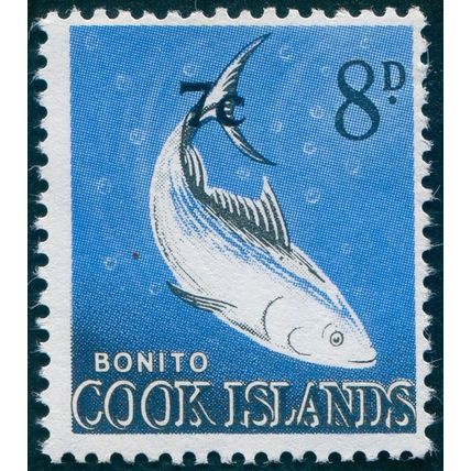 Cook Islands 1967 7c on 8d Long-tailed Tuna SG213 MNH