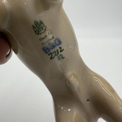 Bing & Grondahl porcelain german Boxer dog 2212 Denmark figurine vintage 4”x6”