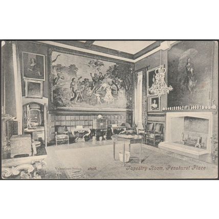 Tapestry Room, Penshurst Place, Kent, 1907 - Valentine's Postcard