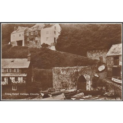 Crazy Kates' Cottage, Clovelly, Devon, c.1920 - RP Postcard