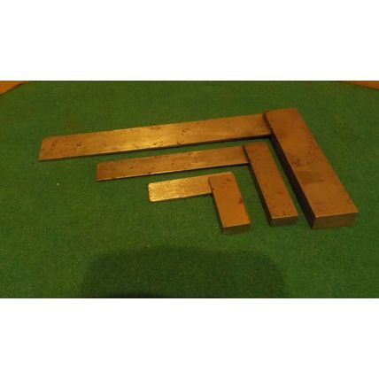 3 x Metal Set Squares - 8.25in, 5in, & 2in
