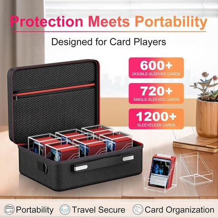 Card Deck Box with Portable Case, 6 Pack Clear Commander Deck Box with 6 Divider