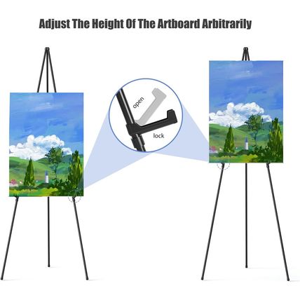 Easel Stand for Display, Aredy 63" Portable Painting Easel, Lightweight Metal Ea