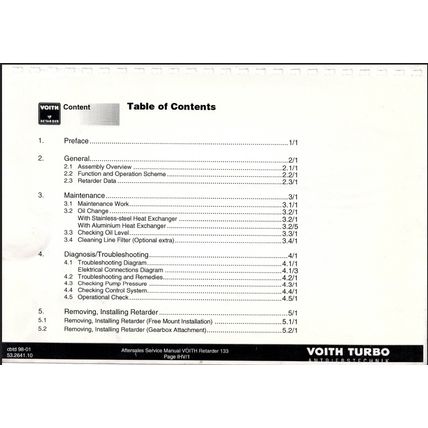 Voith Retarder 133 Aftersales Service Manual Training CBTD9801 53264110 PDF